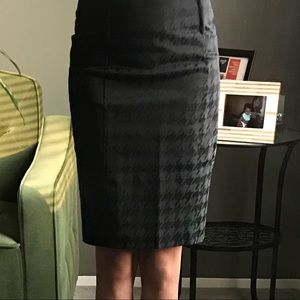 Black print skirt with large belt loops
